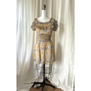 ASOS Sheer Floral Ruffle Dress